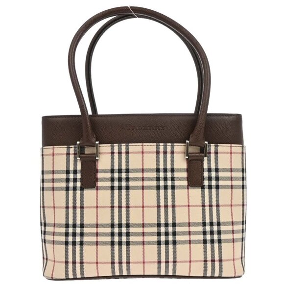 Burberry Beige Brown Burberry Check Tote Handbag - Picture 3 of 11